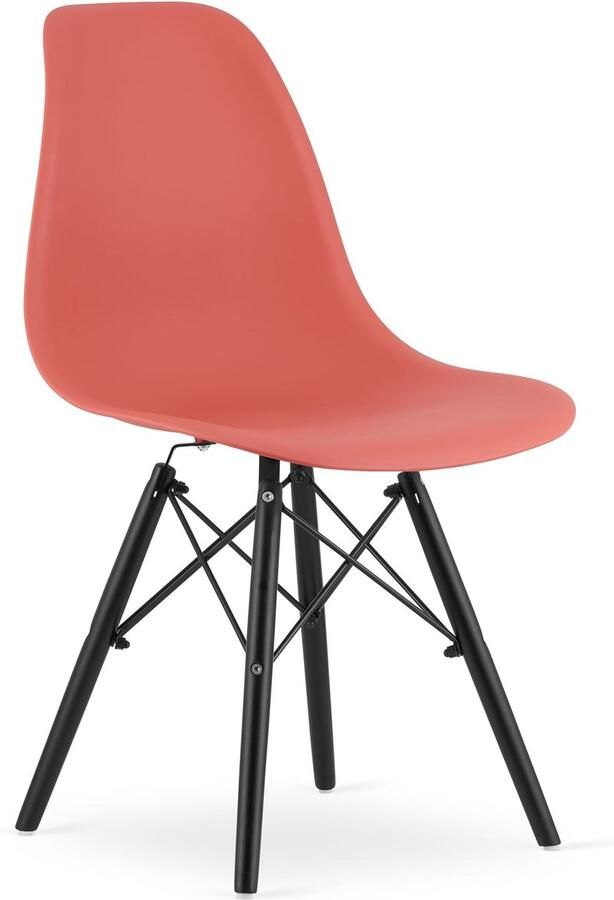 LEOBERT OSAKA stoel vermiljoen zwarte poten x 1