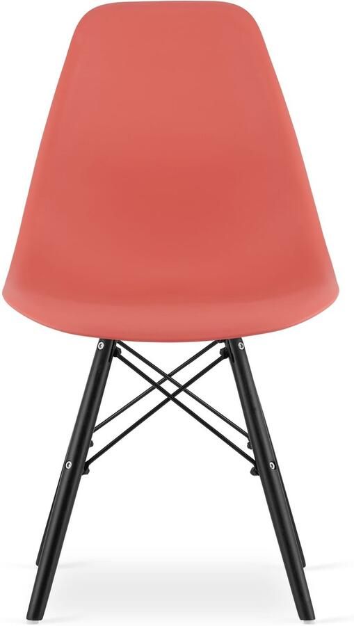 LEOBERT OSAKA stoel vermiljoen zwarte poten x 3