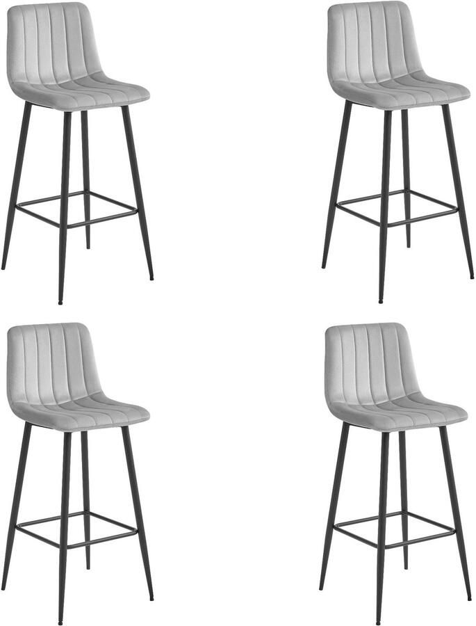 LEOBERT sp. z o.o. sp.k. POZZA kruk zilvergrijs fluweel zwarte poten x 4