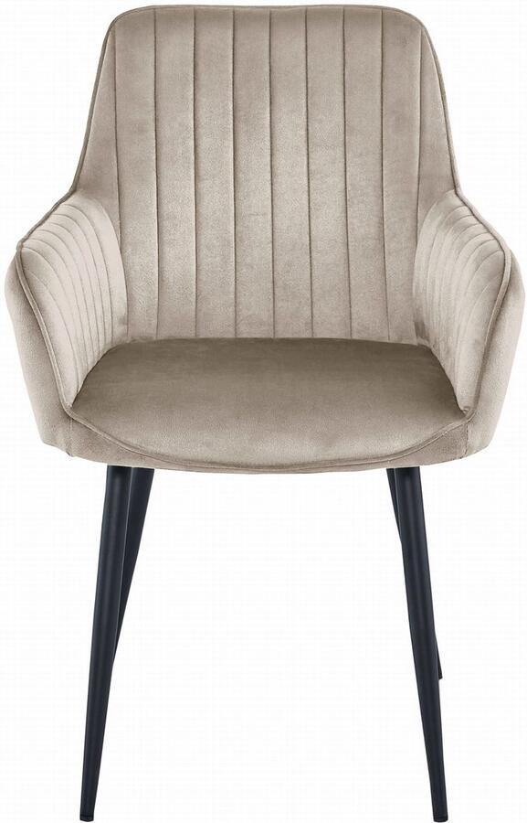LEOBERT SOLDEN stoel donkerbeige fluweel zwarte poten x 2
