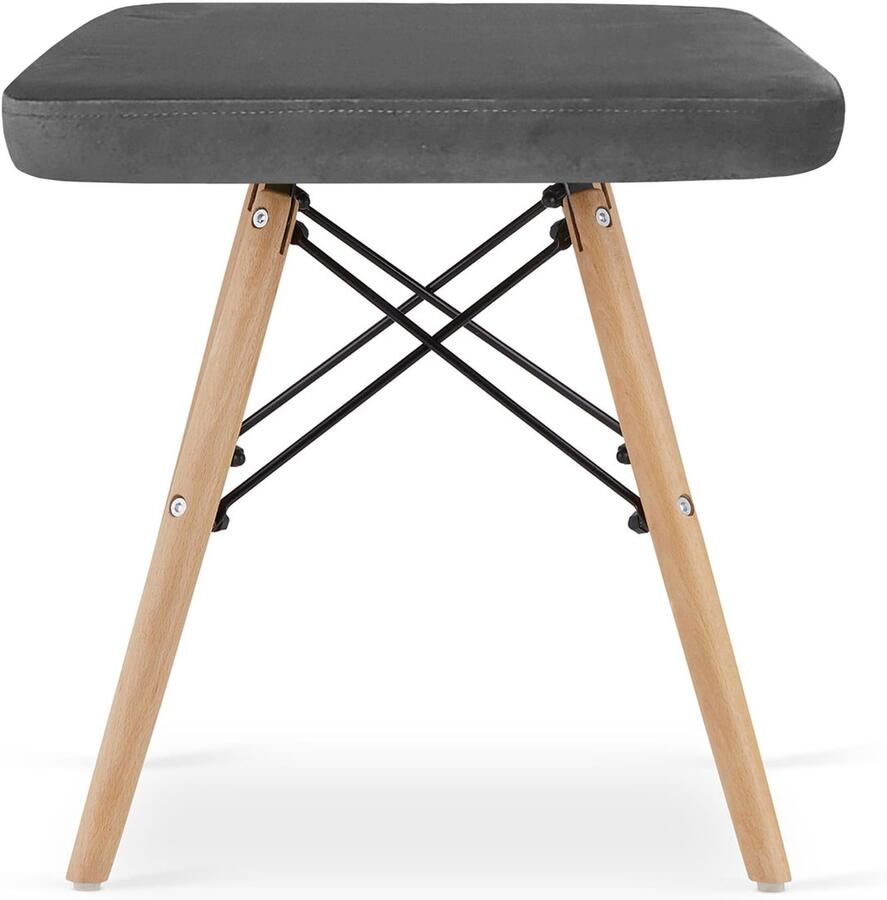 LEOBERT WERK kruk grijs fluweel natuurlijke poten x 1