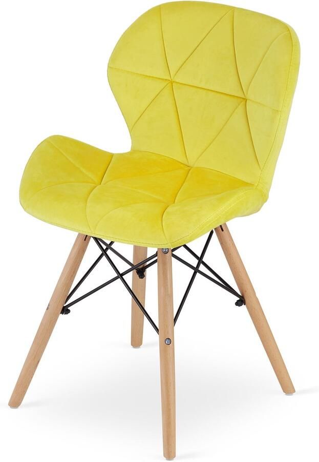 LEOBERT sp. z o.o. sp.k. LAGO Fluwelen stoel geel x 2