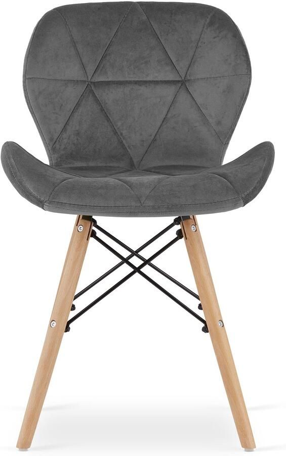 LEOBERT sp. z o.o. sp.k. LAGO Fluwelen stoel grijs x 2