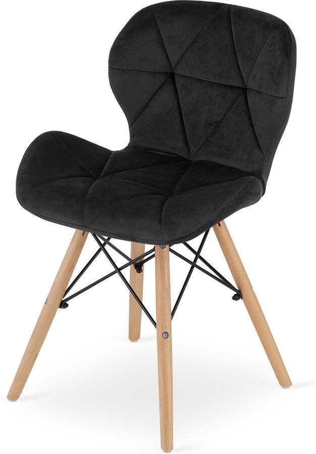 LEOBERT sp. z o.o. sp.k. LAGO Fluwelen stoel zwart x 2