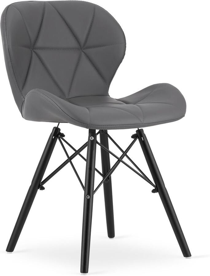 LEOBERT sp. z o.o. sp.k. LAGO stoel eco-leer grijs zwarte poten x 2