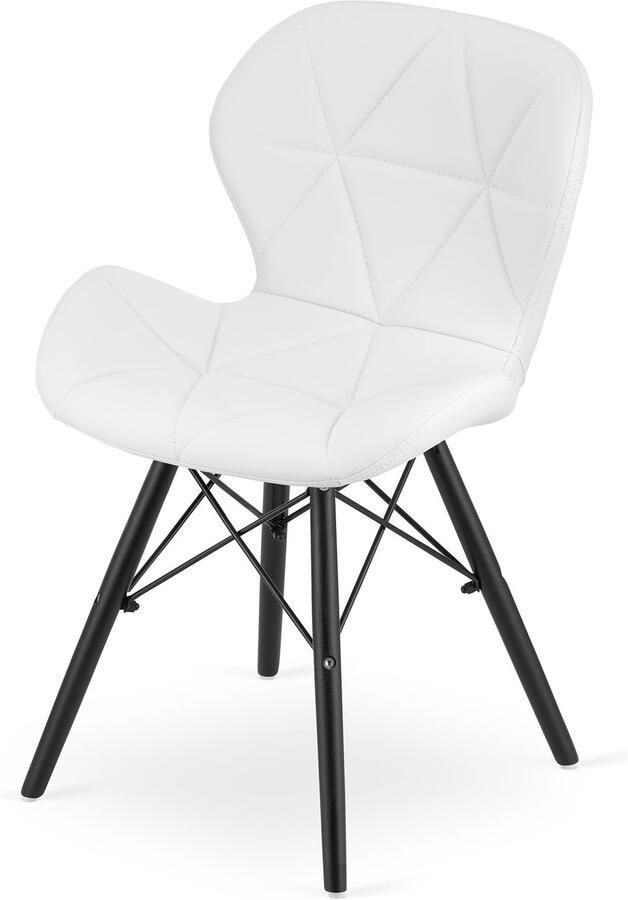 LEOBERT sp. z o.o. sp.k. LAGO stoel eco-leer wit zwarte poten x 4