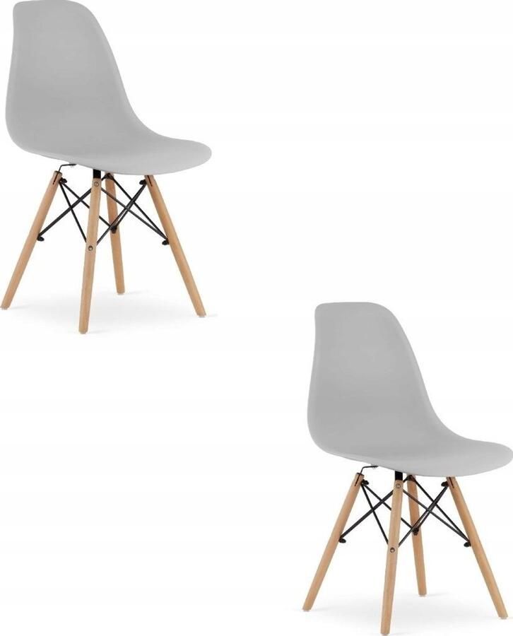 LEOBERT sp. z o.o. sp.k. OSAKA stoel grijs natuurlijke poten x 2