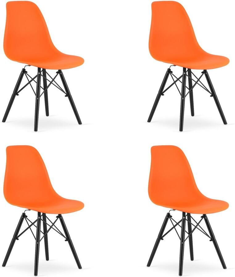 LEOBERT sp. z o.o. sp.k. OSAKA stoel oranje zwarte poten x 4