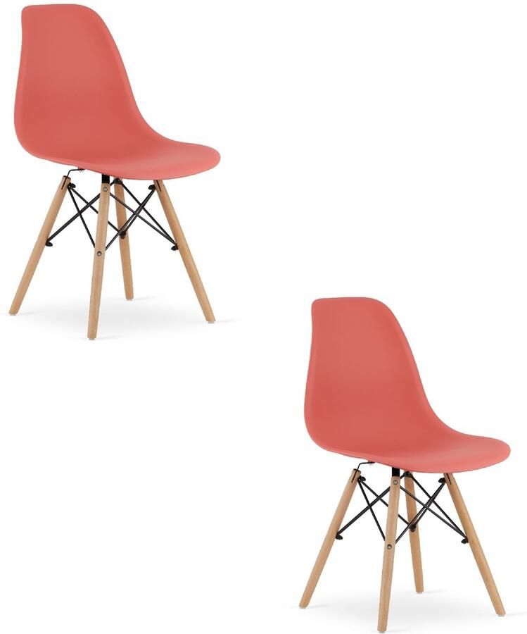 LEOBERT sp. z o.o. sp.k. OSAKA stoel vermiljoen natuurlijke poten x 2