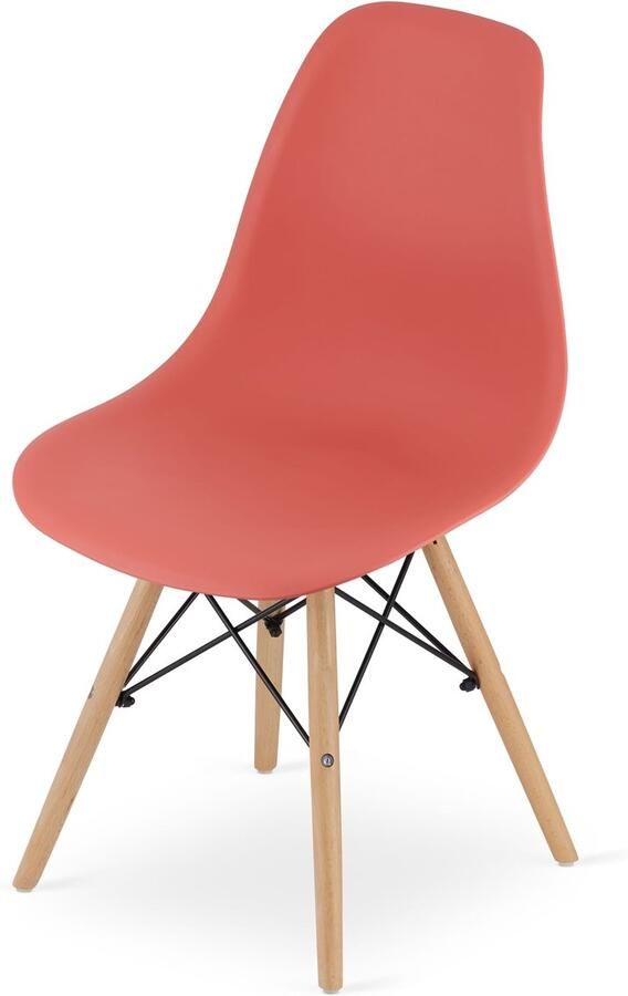 LEOBERT OSAKA stoel vermiljoen natuurlijke poten x 1