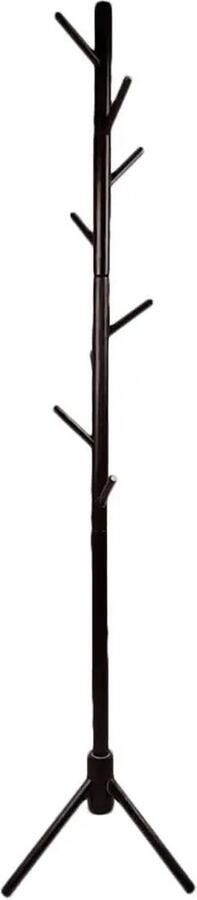 Leonova kapstok staand staande kapstok staand zwart 43x43x175 cm hout 8 haken multifunctioneel