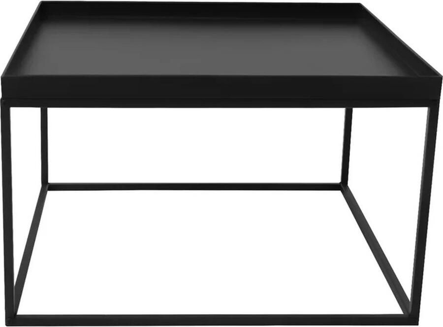 Leonova salontafel zwart salon tafel 61x61x47 cm vierkant zwart metaal minimalistische look