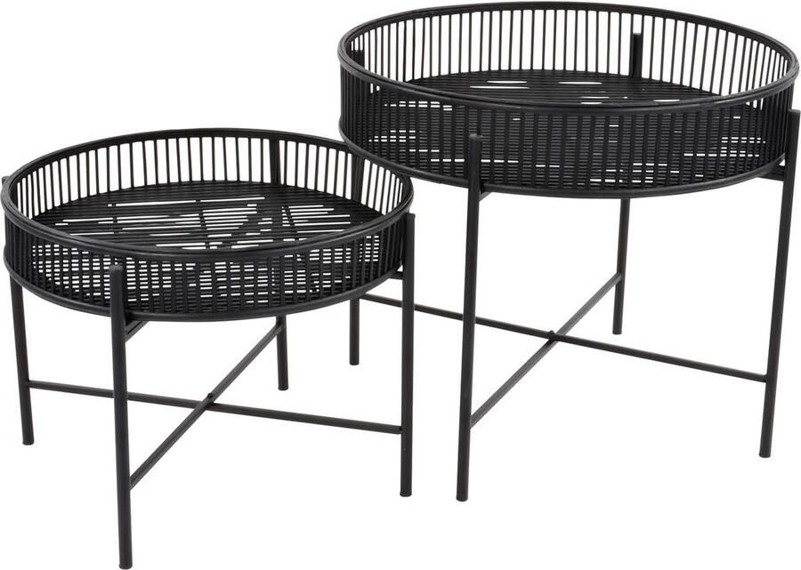 Lesli Living Bijzettafel Aiko Zwart Set van twee