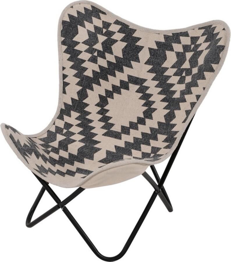 Lesli Living Brent vlinderstoel zwart|wit