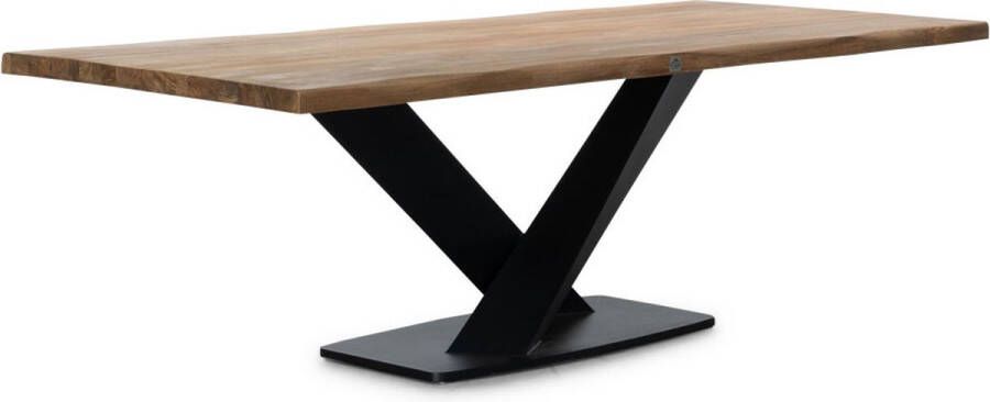 Lesliliving Lesli Living Albero boomstam tafel teakhout Natural Teak 240cm 6 personen