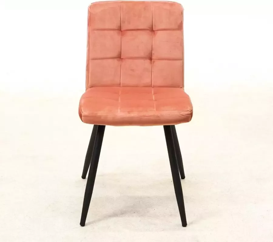 Lesliliving Stoel velvet zachtroze