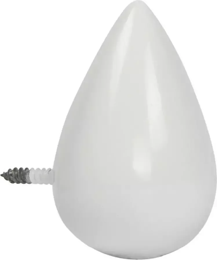 Leukste Winkeltje kapstokhaak Druppel wit massief resin ophanghaak hanger