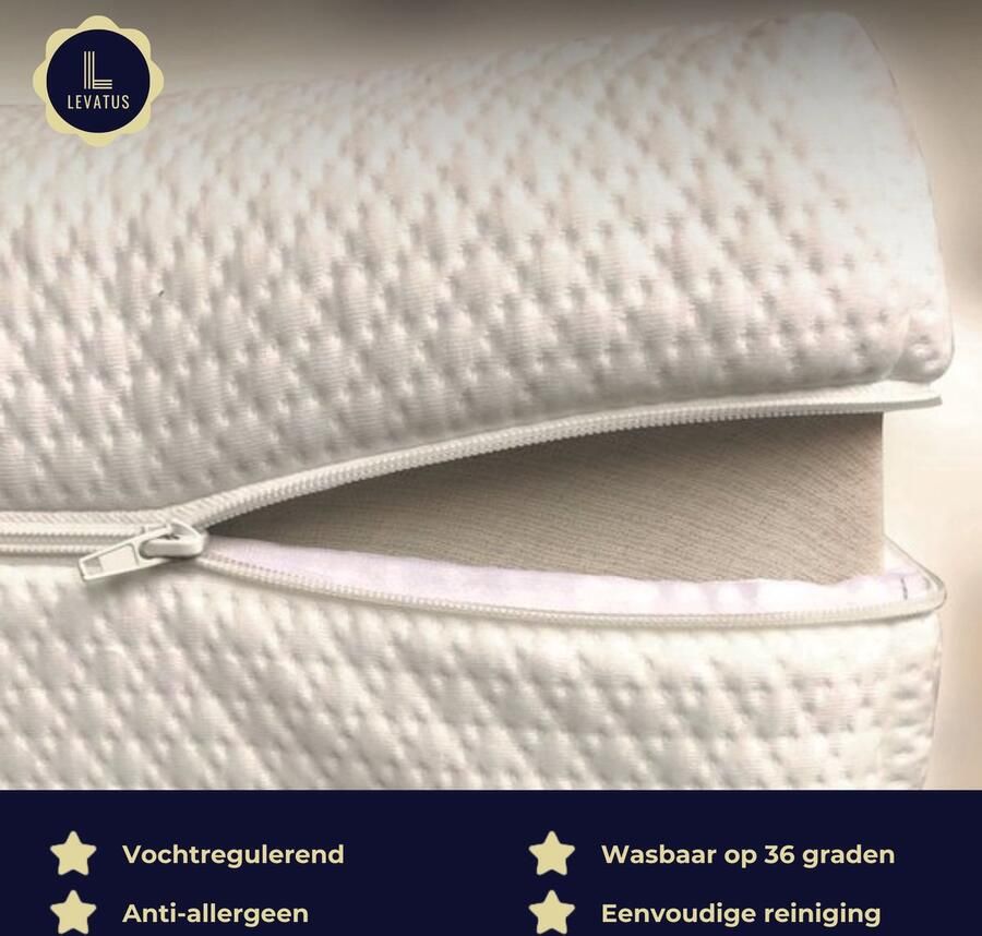 Levatus Ademende Matrasbeschermer 80x200x18 19 20 met Rits Luxe Matrashoes voor 18 19 20 cm Dikke Matrassen