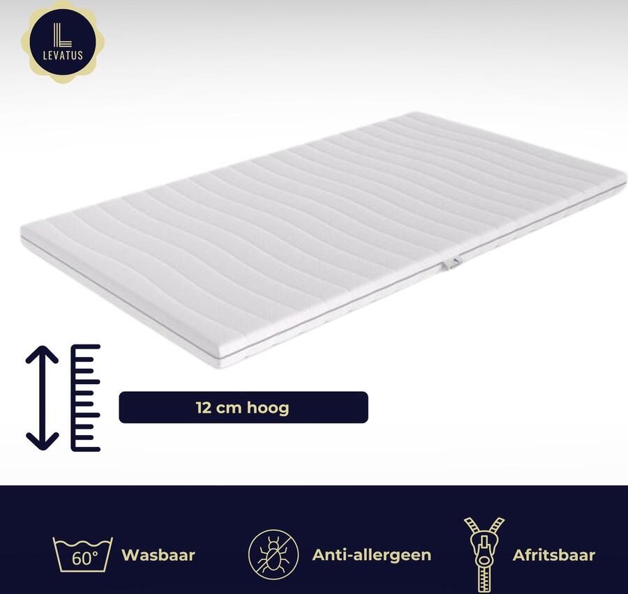 Levatus Topper Hybride 90x200x12 cm: Optimaal Comfort en Ondersteuning - Foto 2