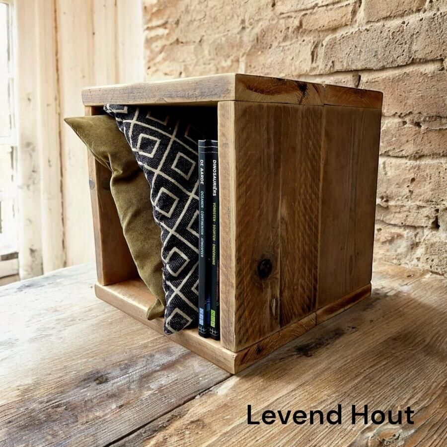 Levend Hout Stijlvol Nachtkastje of Bijzettafel – Compact & Modern met pootjes - Foto 2