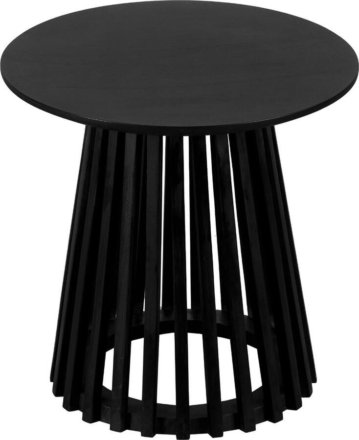 Lewis & Loft Bijzettafel Levi FSC mangohout Rond ⌀50 Zwart