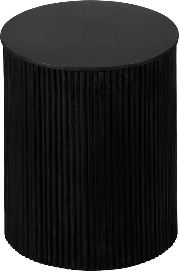 Lewis & Loft Bijzettafel Lonne FSC mangohout – Rond ⌀40 – Zwart