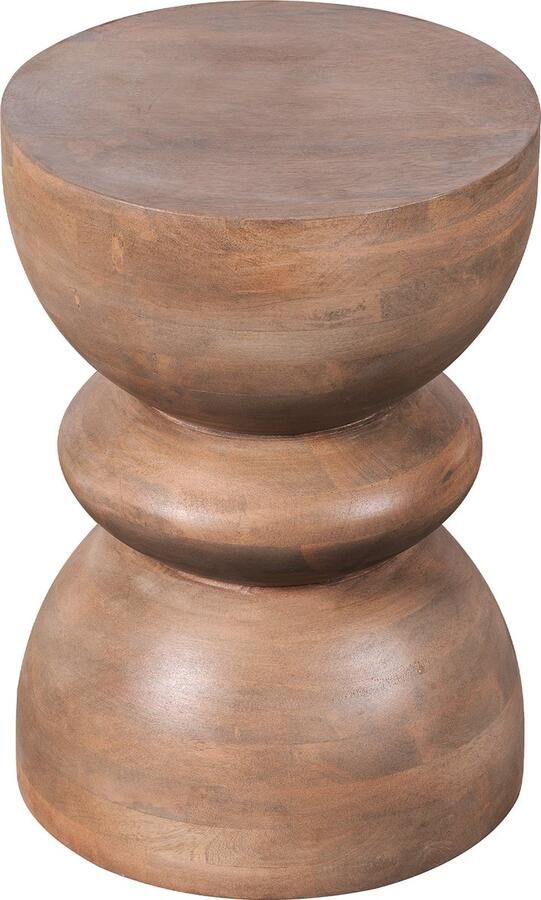 Lewis & Loft Bijzettafel Luis Gestapeld FSC mangohout Rond ⌀35 Mat bruin