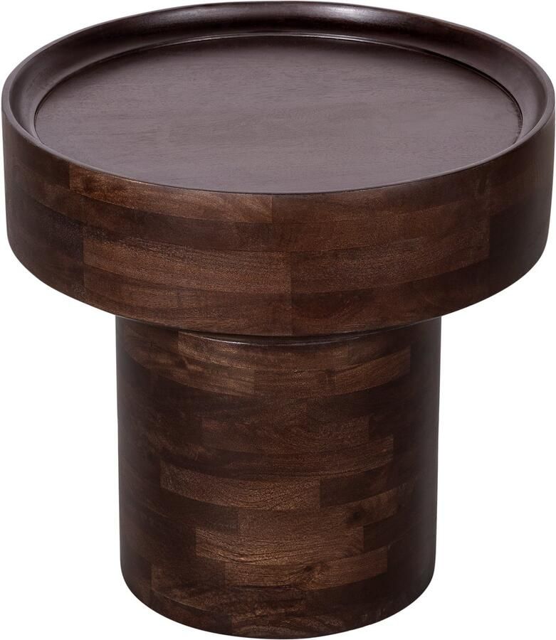 Lewis & Loft Bijzettafel Luus Rond FSC mangohout Rond ⌀50 Walnoot bruin