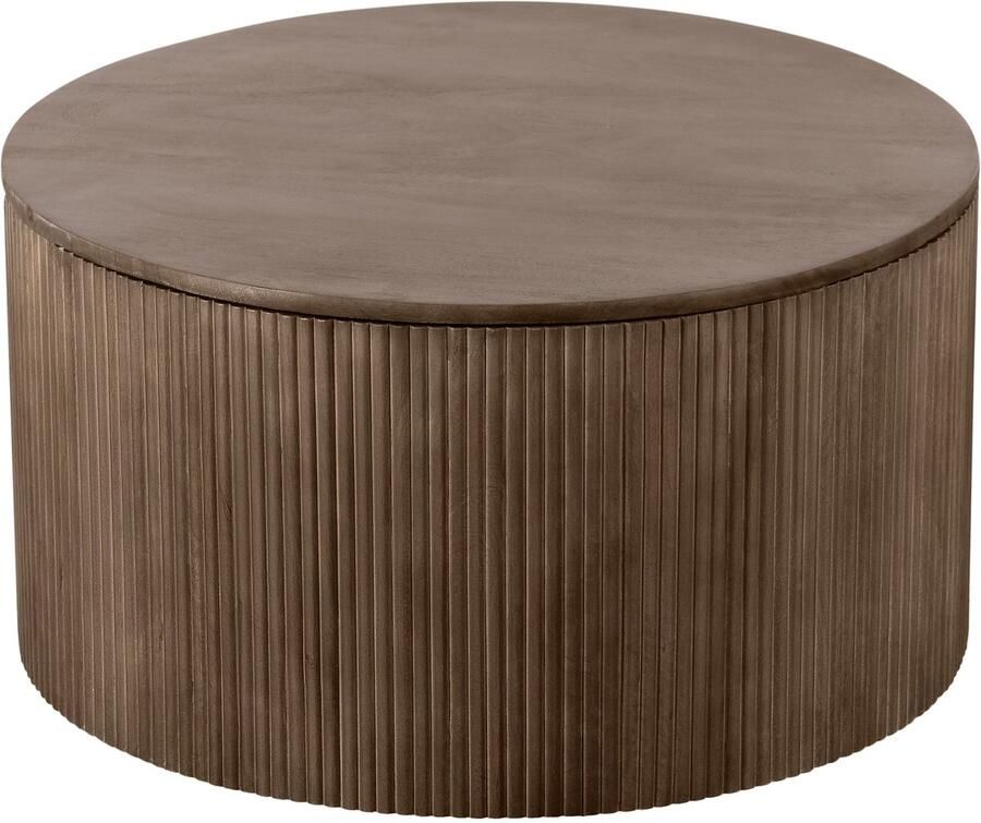 Lewis & Loft Salontafel Lonne FSC mangohout Met opbergruimte ⌀70 cm Bruin