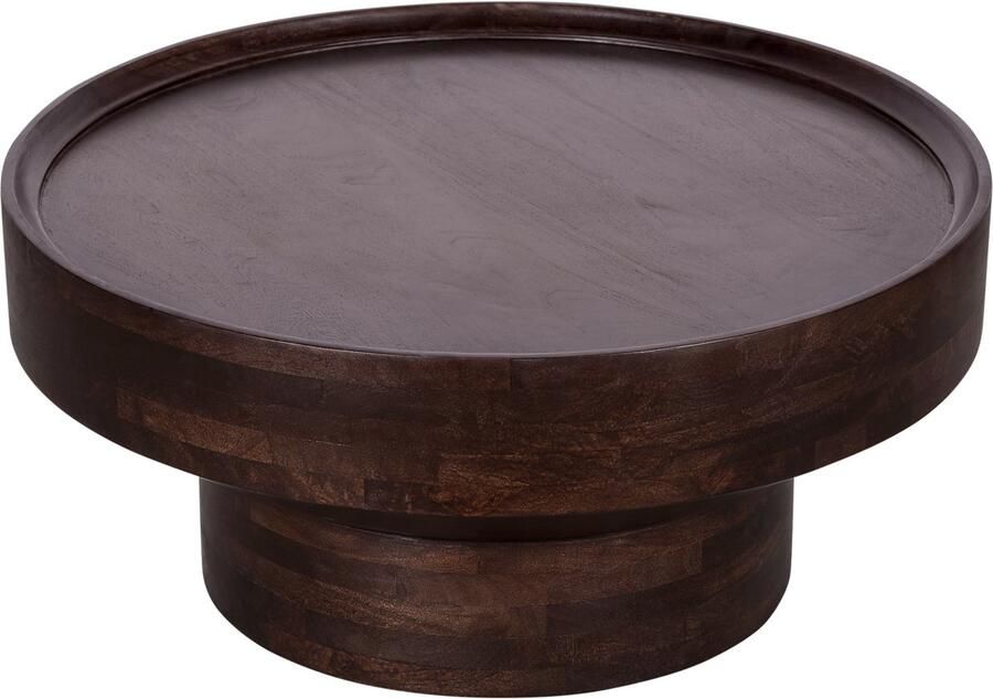 Lewis & Loft Salontafel Luus FSC mangohout Rond ⌀80 cm Walnoot bruin