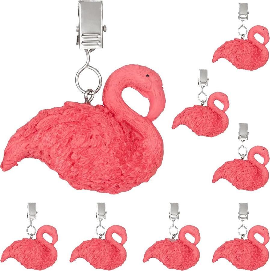 Lexium Tafelkleed Gewichten Flamingo Roze 8 Stuks Polyresin Tafelkleedhangers Buiten & Binnen. Tafelkleed Gewichten