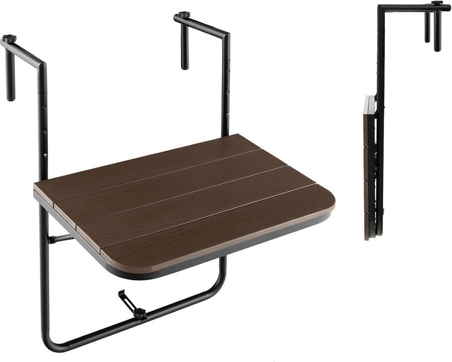 Lexium Store Lexium Balkontafel hangend Balkontafel Inklapbaar – Hangtafel balkon – Hangend Balkonbar Balkontafels Opklapbaar Hangtafel – Ophangbaar Voor aan het Balkon – Vouwtafel Wandtafel Inklapbare Tafel – Bijzettafel – Buiten Tafeltje Klaptafel