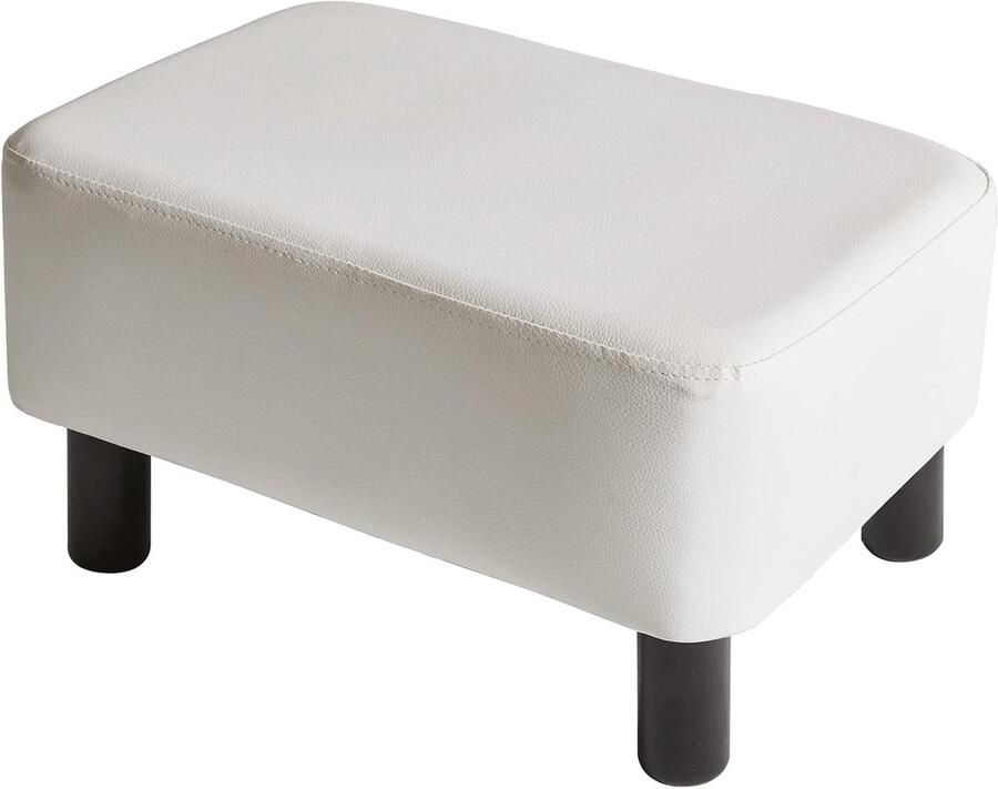 Rechthoekige Voetenbank Modern en Comfortabel 1 stuk Wit PU-leer 42 cm