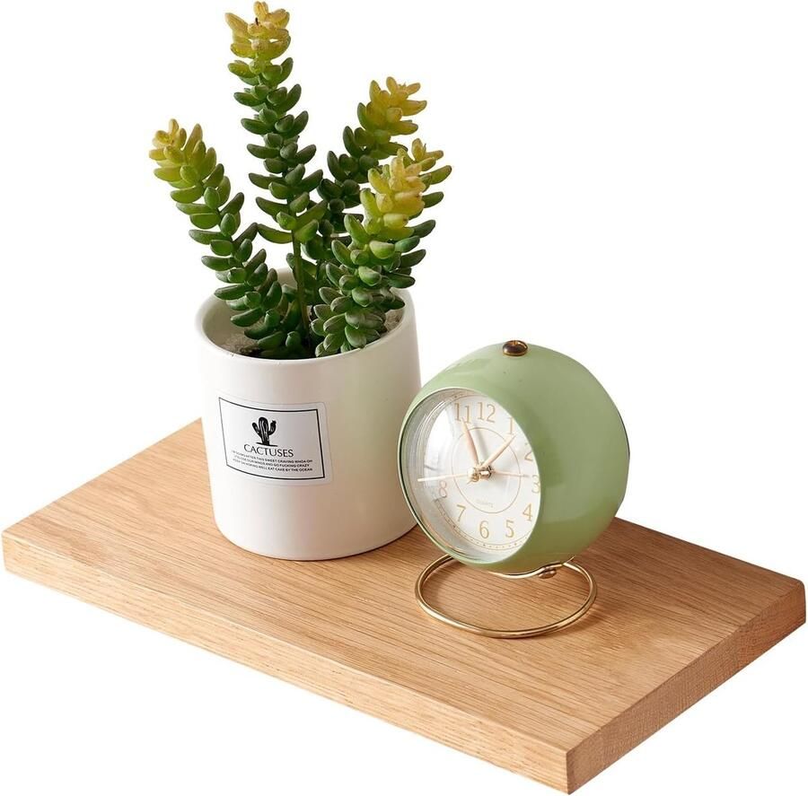 Zwevende Planken Hout Massief Eiken Wandrek voor Ruimtes 30cm