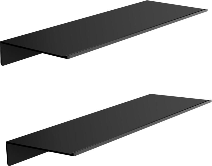 Zwarte Metalen Wandplank Decoratief en Praktisch Set van 2