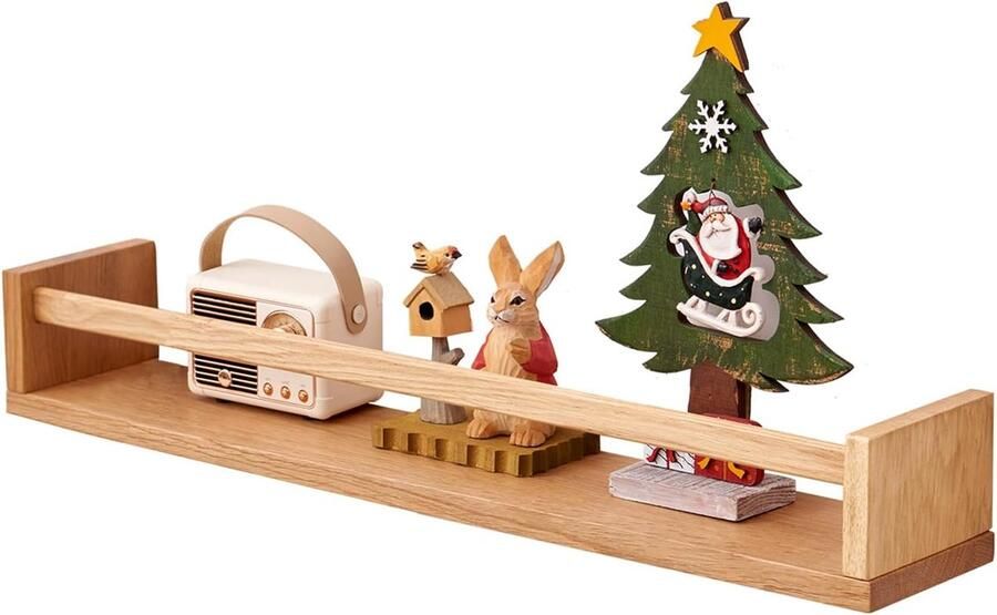 Wandplanken 40 cm Eiken Drijvende Plank Massief Houten Boekenplank voor Tijdschrift Kinderkamer Woonkamer Badkamer Slaapkamer Decor Keuken Kruidenrek