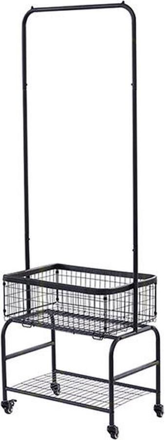 Orion Store Kledingrek op Wieltjes Witte Kapstok op Wieltjes met Opbergmand en Kledingstang 67x30x160 cm Stijlvol en Functioneel Kleerhanger voor Hal Slaapkamer Woonkamer en Wasruimte Duurzaam en Mobiel - Foto 2