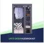 LG Life's green Life's Green KM3G XL opvouwbare kledingkast – metalen frame met 140KG draagkracht – duurzaam design stoffen garderobekast – 5 opslag planken en 1 ophangstang – ruimtebesparende kleerkast – grijs – 110x45x175CM - Thumbnail 2
