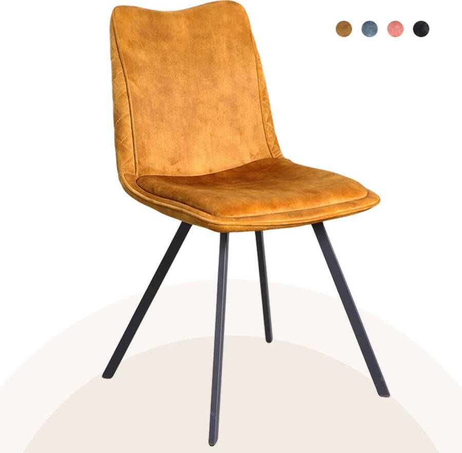 Geen specifiek merk Eetkamerstoel Sebas Set van 2 J'adore Velvet Goud