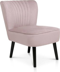 Lifa-Living Fauteuil Sofia Oud Roze Fluweel Luxe Vintage Lounge Stoel 58 x 70 x 72 cm
