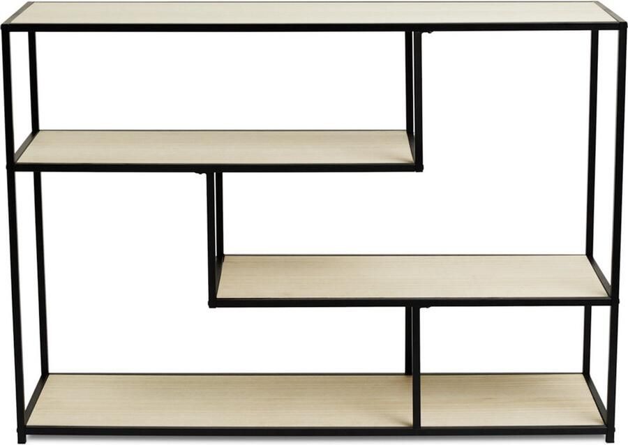 Lifa-Living Open Wandkast Opbergkast Boekenkast Industrieel Hout & Metaal 82 x 35 x 116 cm