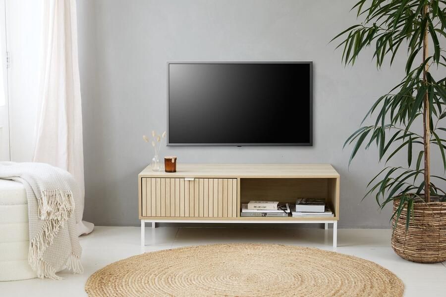 Lifa-Living TV meubel Sorrento MDF metaal Lichtbruin 110x40x50cm Max draagvermogen 25kg