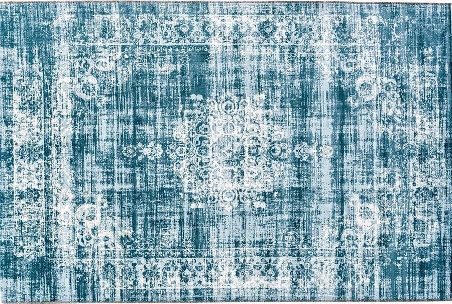 Lifa-Living Vintage Vloerkleed Lichtblauw Oosters voor Woonkamer en Slaapkamer 80 x 150 cm - Foto 3