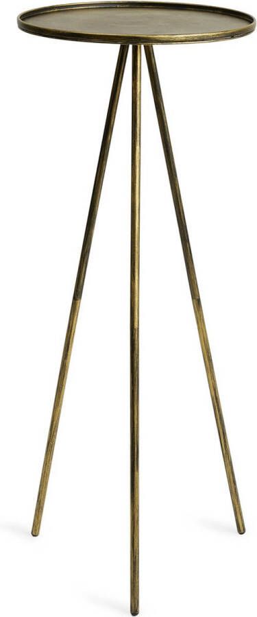 Lifa-Living Moderne Bijzettafel Bronzen Bijzettafel Hoog Metaal Ronde Bijzettafel voor Woonkamer Slaapkamer Kantoor 39 x 39 x 98 5 cm