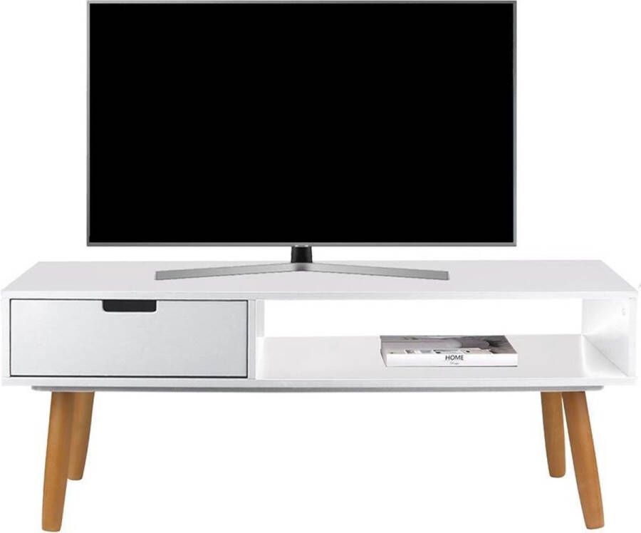 Lifa-Living TV Meubel Venetië Grijs MDF en Metaal met Lade Max gewicht: 15 kg 100 x 40 x 40 cm