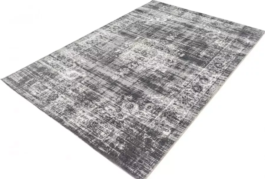 Lifa-Living Vintage Vloerkleed Donkergrijs Oosters voor Woonkamer en Slaapkamer 80 x 150 cm - Foto 3
