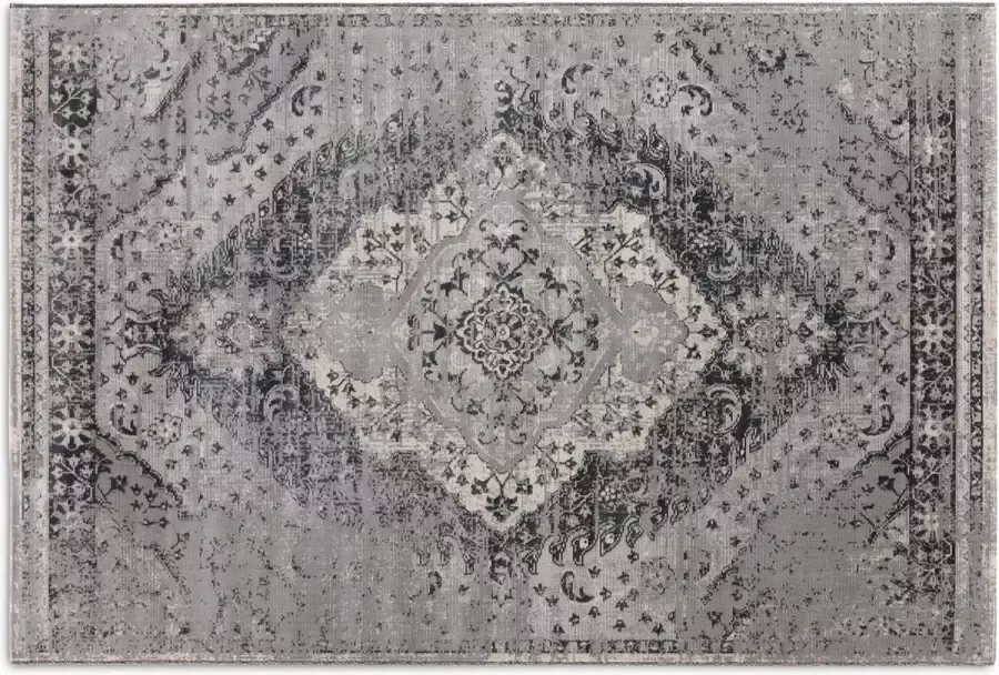 Lifa-Living Vloerkleed Vintage Grijs Crème Poolhoogte: 5 mm Oosters 133 x 200 cm - Foto 2