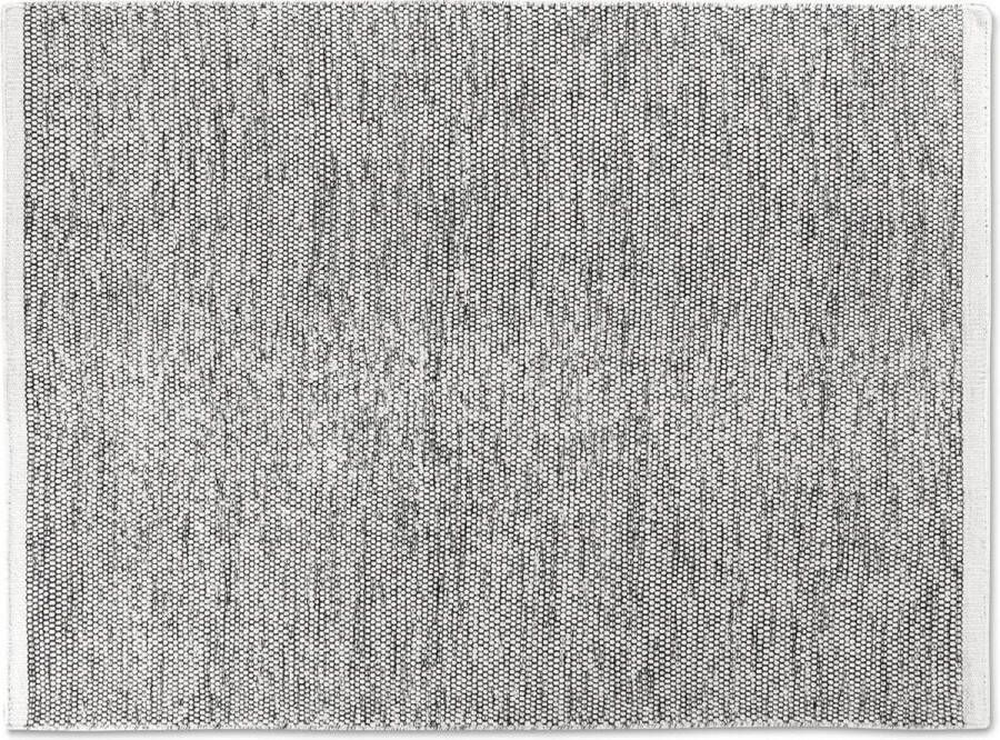 Lifa-Living Wol Vloerkleed Zwart Wit 160 x 230 cm 70% Wol en 30% Katoen Poolhoogte 6 mm Geweven