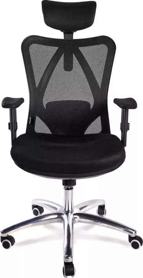 LifeGoods Ergonomische Bureaustoel Office Chair NEN1335-gecertificeerd Volwassenen Verstelbaar Hoofdsteun Zwart Chroom - Foto 3
