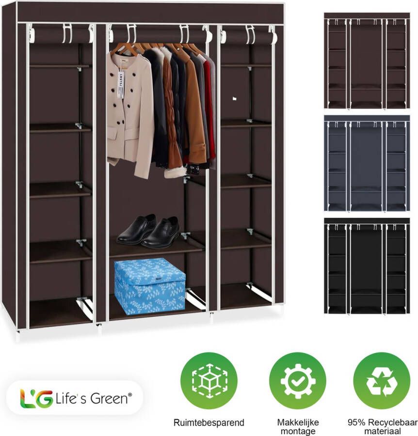 Life's Green Kledingkast Opbergkast Campingkast Stoffen kledingkast